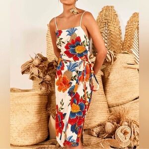 FARM Rio Colorful Floral Midi Dress